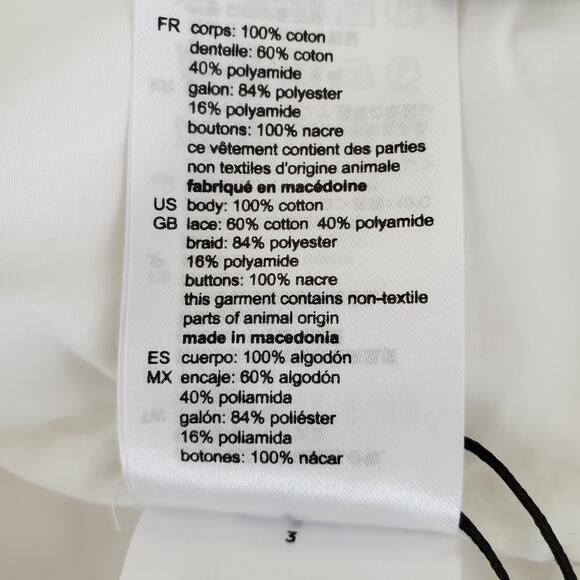 Sandro Paris Warren Beige Scalloped Button Front Romper M NEW Pockets Wide Leg - Picture 11 of 12